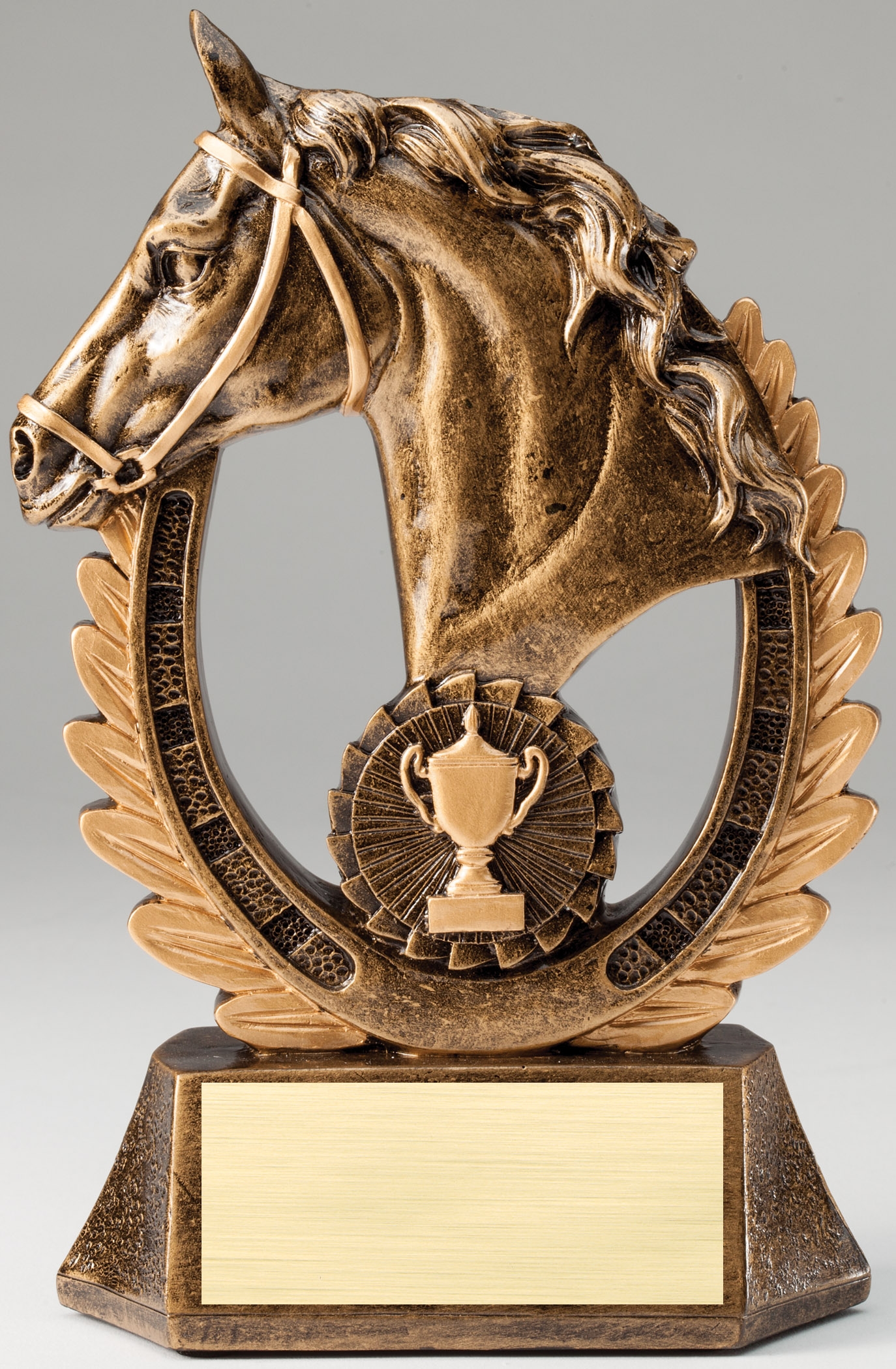 Equestrian Horse Trophy Shield Pony Prize Resin **FREE ENGRAVING** 