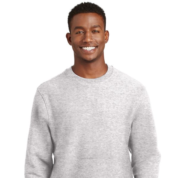 SPORT-TEK Men's Comfort Heavyweight Crewneck Sweatshirt — 12 Oz. 80/20 Cotton/Poly Fleece, Rib Knit Cuffs, Twill-Taped Neck