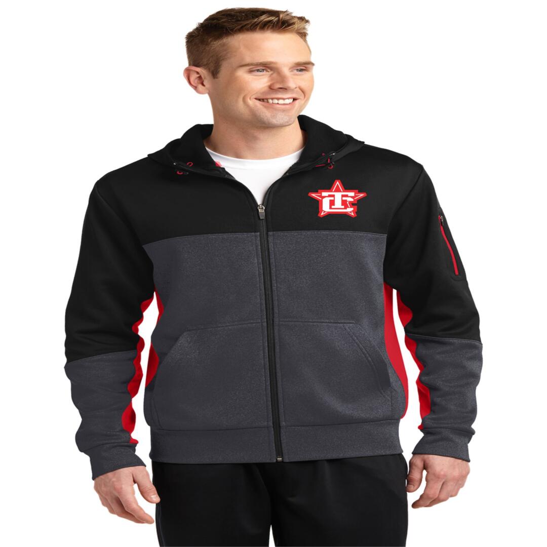 Sport-Tek® Tech Fleece Colorblock Full-Zip Hooded JacketThe Trophy Trolley